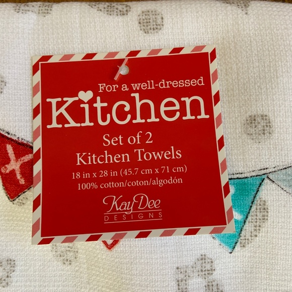 Valentine Dogs Kitchen Towel Set NWT - Picture 3 of 3